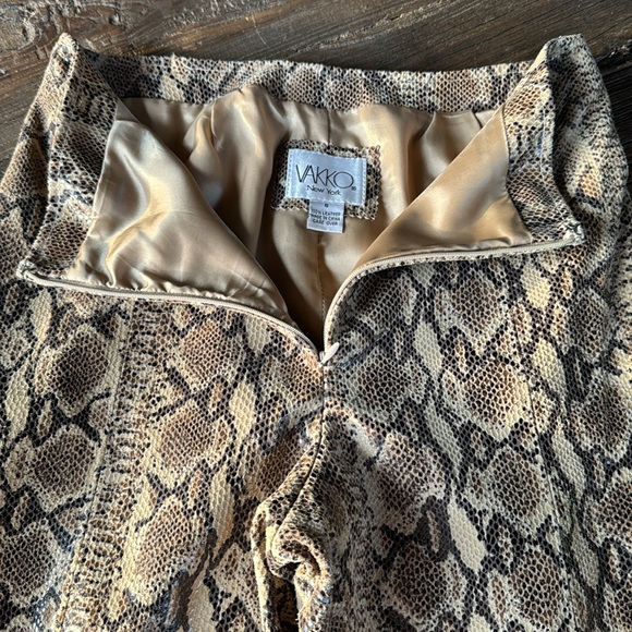 Vintage Vakko python embossed leather pants EVC size 28 - Picture 6 of 10
